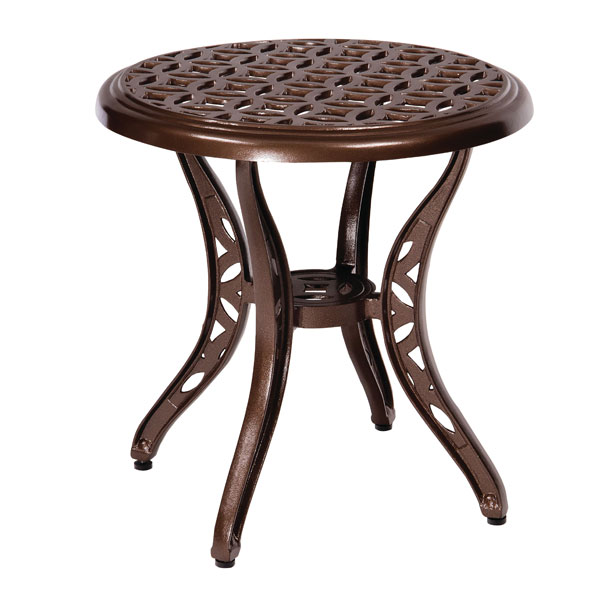 Casa Cast Aluminum 22" Round End Table by Woodard - Image 8